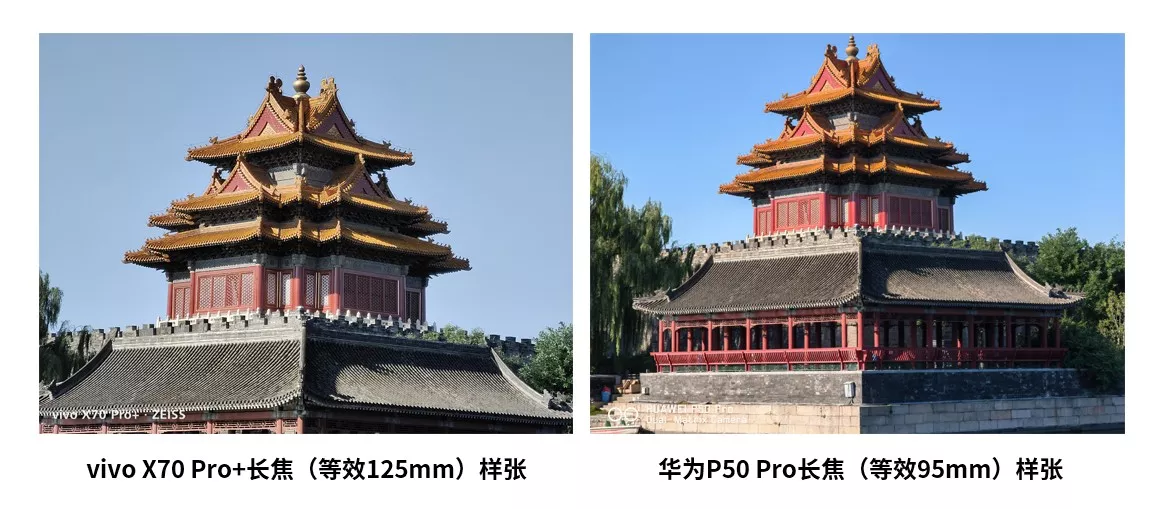 vivo X70 Pro+와 Huawei P50 Pro의 사진 비교