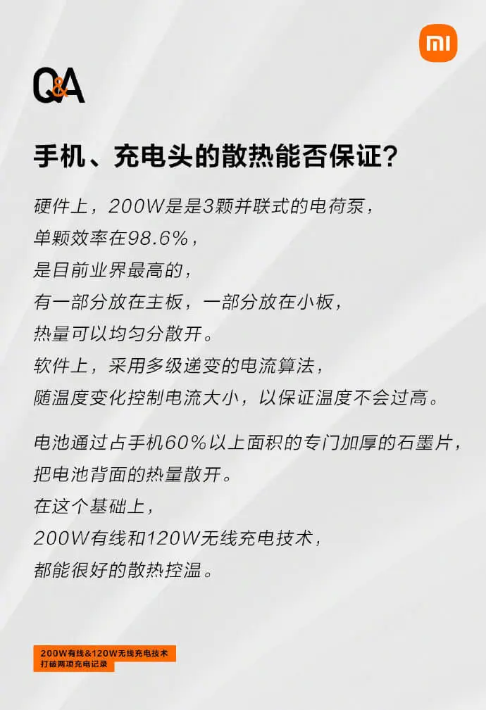 Xiaomi 200W ຄວາມປອດໄພຂອງການສາກໄຟໄວແລະຄວາມສົງໃສດ້ານວິຊາການ